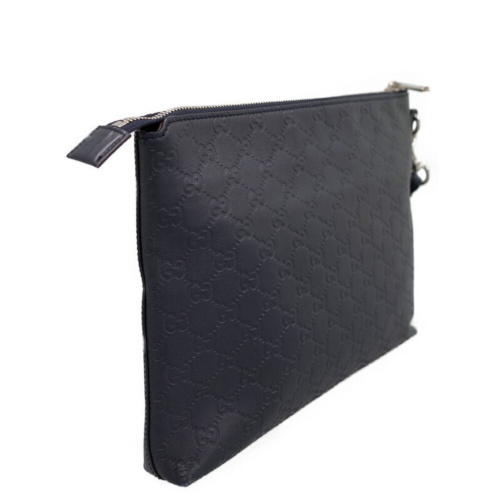 Gucci ssima Soft Black Clutch Leather Black